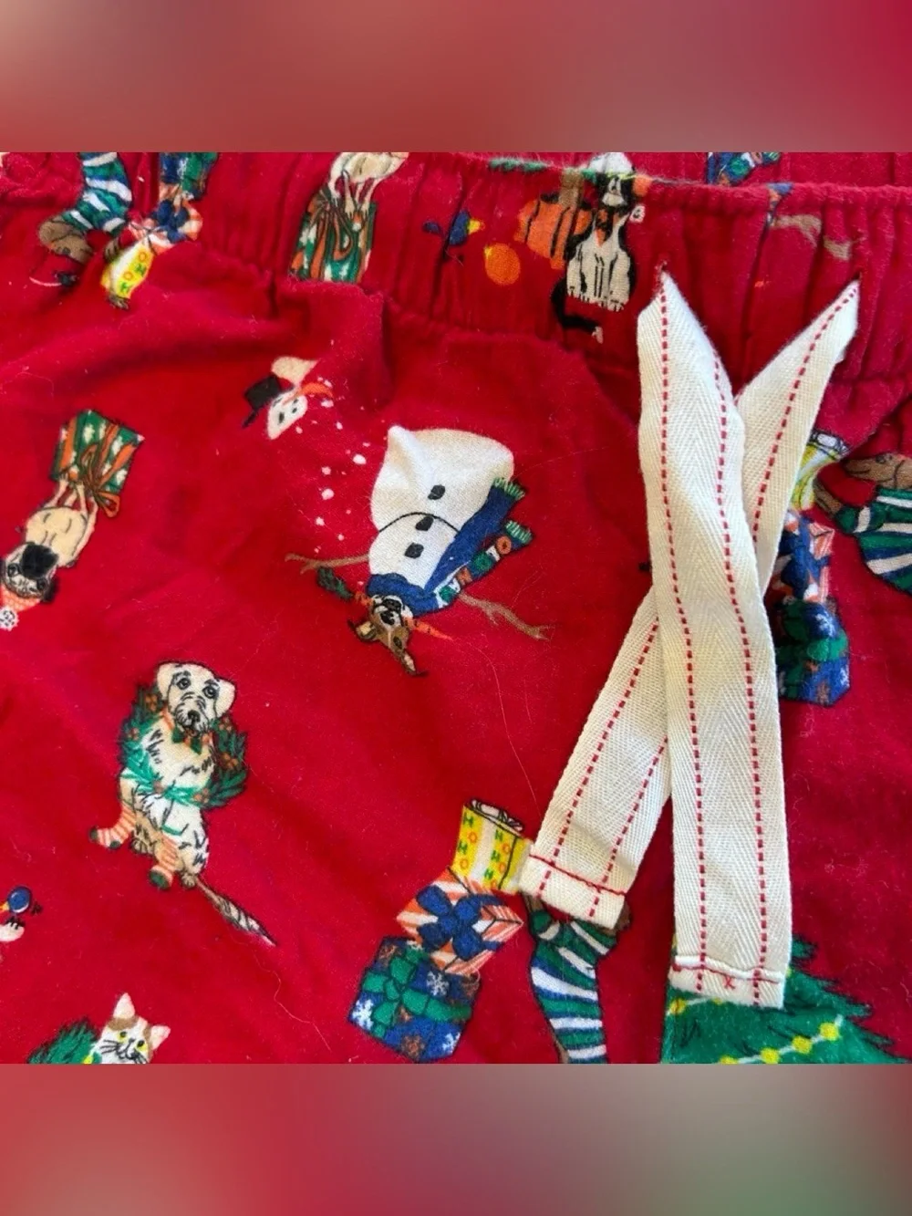 Women's Red Holiday Print Lounge Shorts